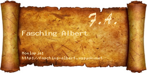 Fasching Albert névjegykártya