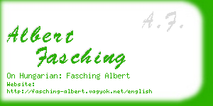 albert fasching business card
